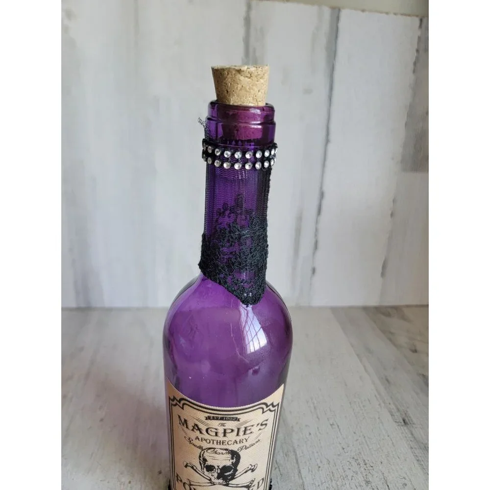 Magpies‎ apothecary purple glass Halloween prop home decor